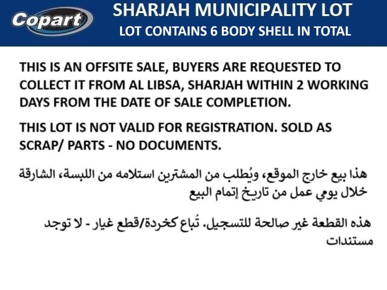 2000 BODY SHELL 6 VIN:6B0DYSHELLS