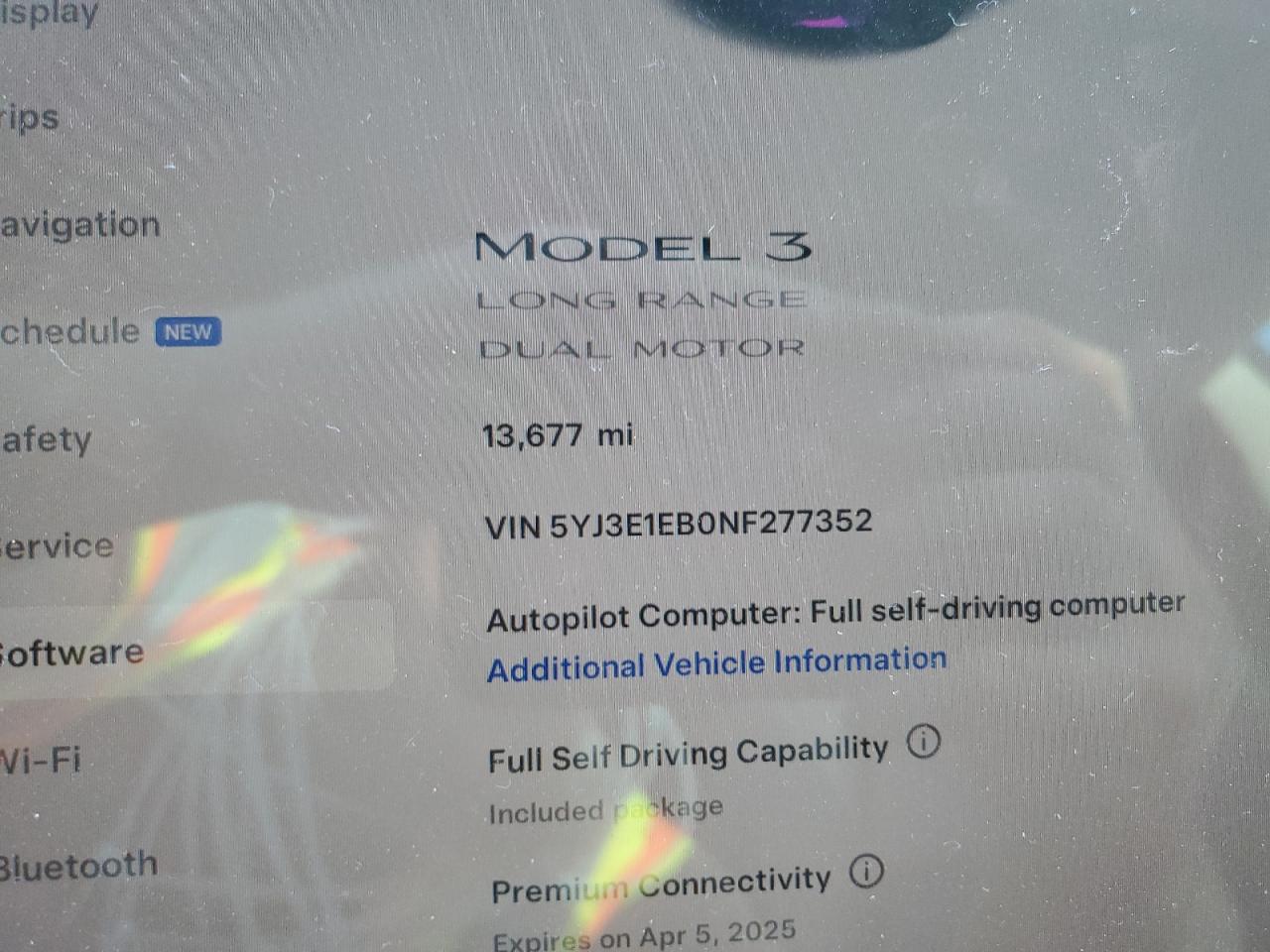 2022 TESLA MODEL 3  VIN:5YJ3E1EB0NF277352