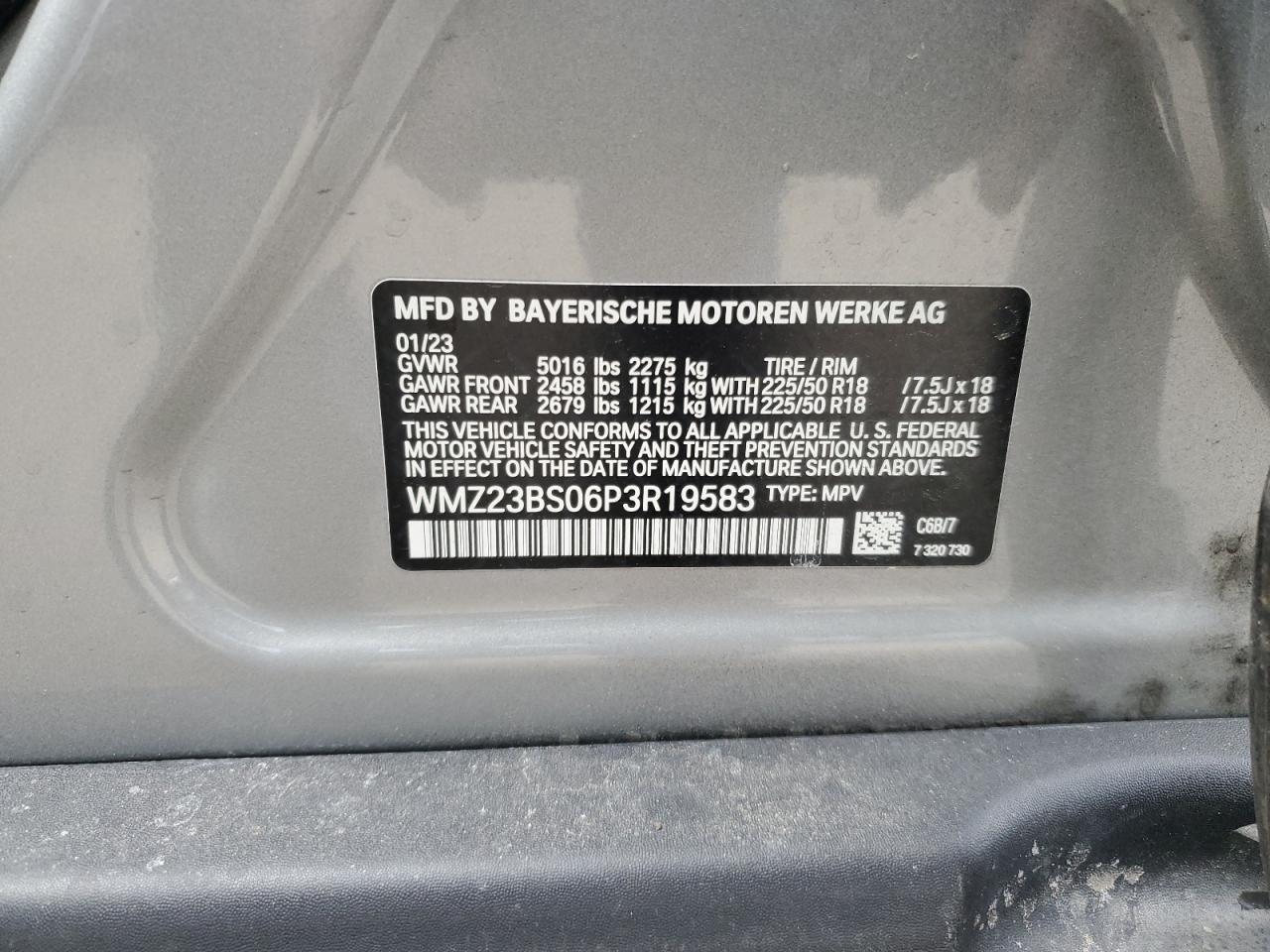 2023 MINI COOPER S E COUNTRYMAN ALL4 VIN:WMZ23BS06P3R19583