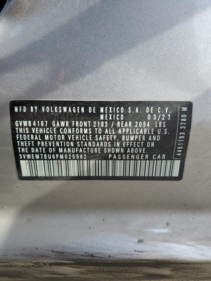 2023 VOLKSWAGEN JETTA SE VIN:3VWEM7BU6PM025962