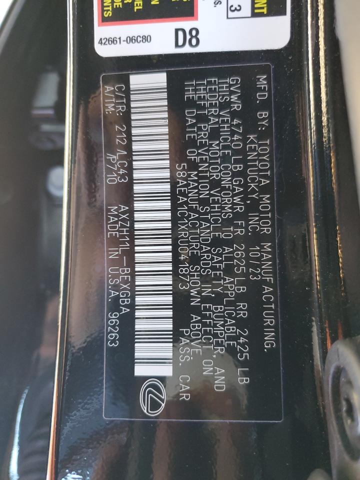 2024 LEXUS ES 300H BASE VIN:58AEA1C1XRU041873