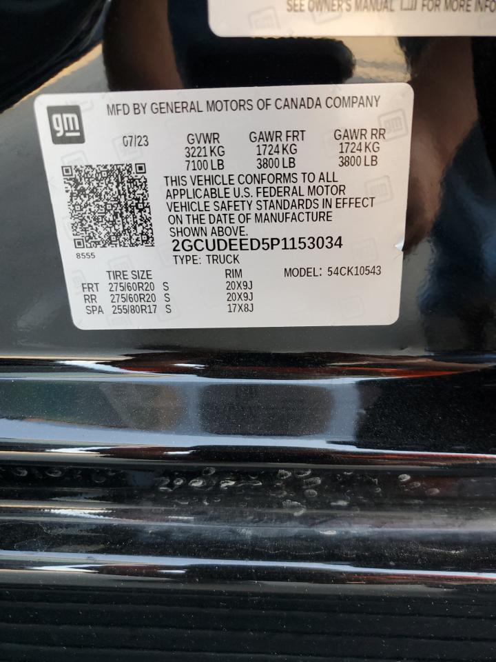 2023 CHEVROLET SILVERADO K1500 RST VIN:2GCUDEED5P1153034