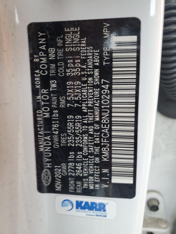 2022 HYUNDAI TUCSON N LINE VIN:KM8JFCAE8NU102947