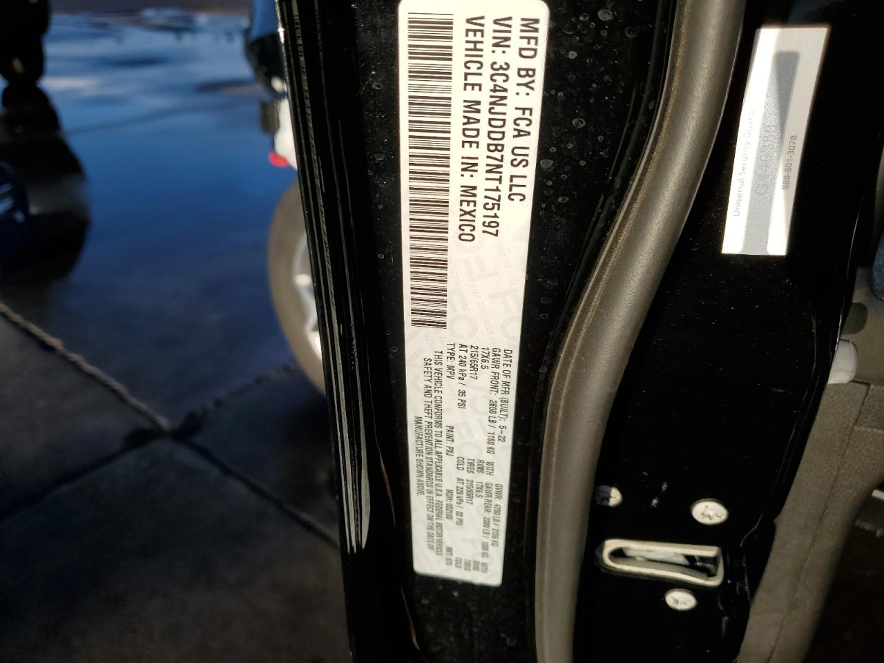 2022 JEEP COMPASS TRAILHAWK VIN:3C4NJDDB7NT175197