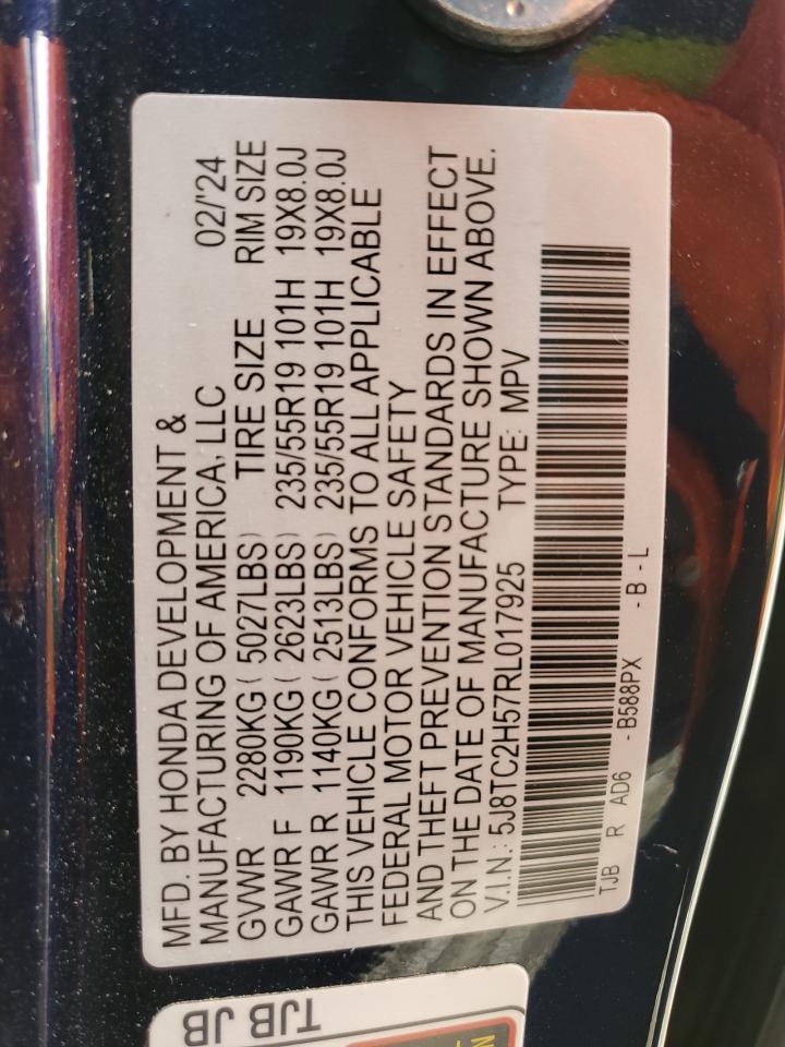 2024 ACURA RDX TECHNOLOGY VIN:5J8TC2H57RL017925