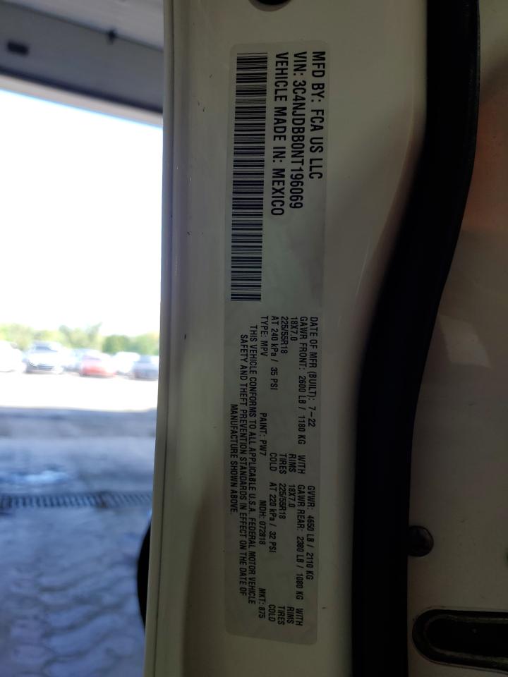 2022 JEEP COMPASS LATITUDE VIN:3C4NJDBB0NT196069
