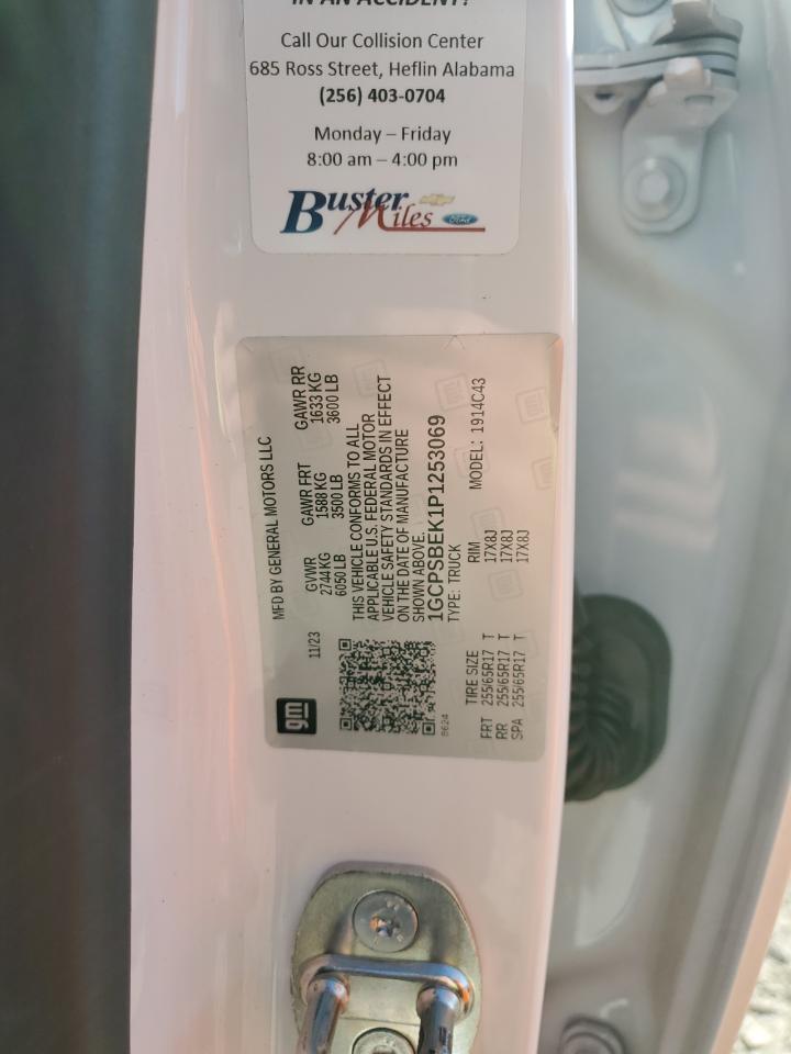 2023 CHEVROLET COLORADO  VIN:1GCPSBEK1P1253069