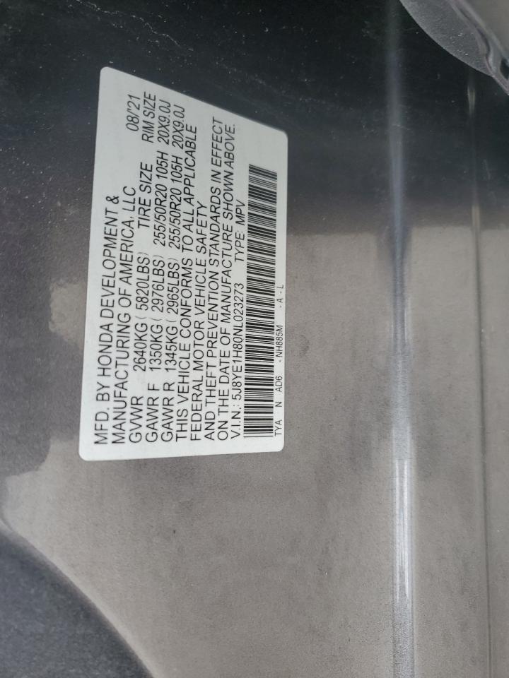 2022 ACURA MDX ADVANCE VIN:5J8YE1H80NL023273