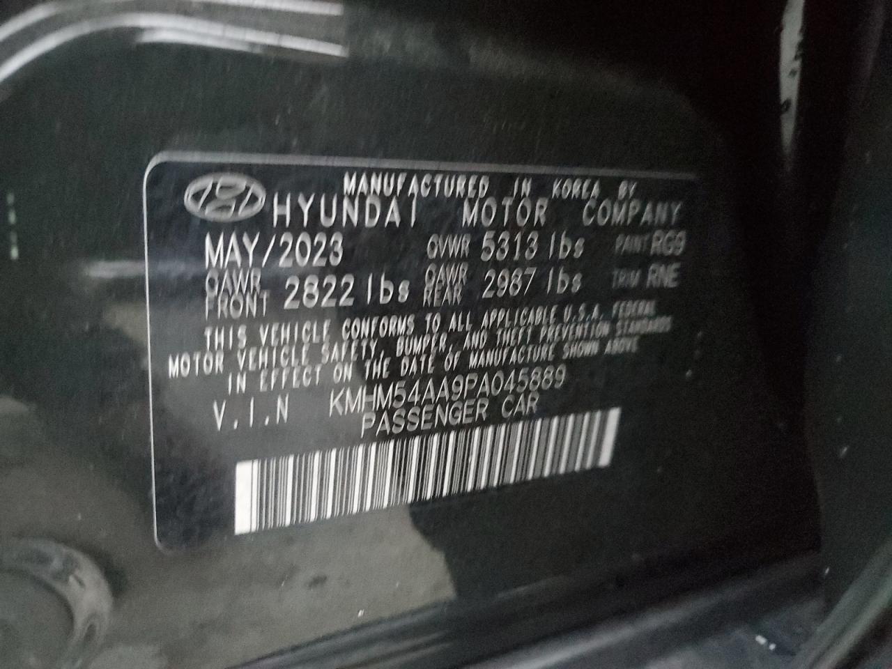 2023 HYUNDAI IONIQ 6 LIMITED VIN:KMHM54AA9PA045889
