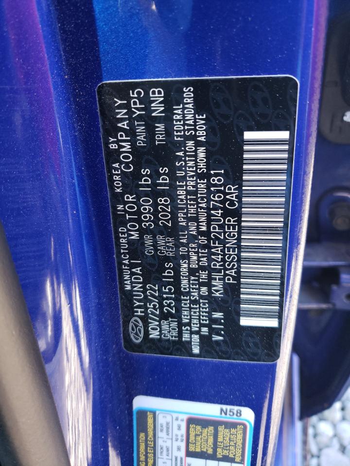 2023 HYUNDAI ELANTRA N LINE VIN:KMHLR4AF2PU476181