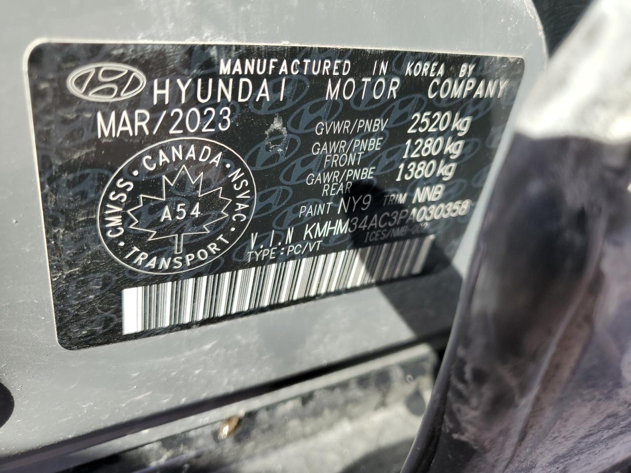 2023 HYUNDAI IONIQ 6 SEL VIN:KMHM34AC3PA030358