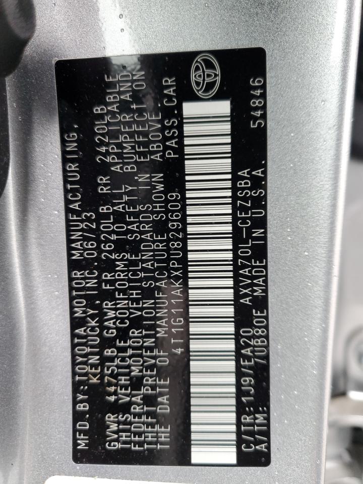 2023 TOYOTA CAMRY SE NIGHT SHADE VIN:4T1G11AKXPU829609