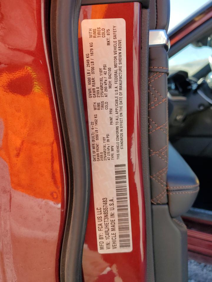 2022 JEEP GRAND CHEROKEE SUMMIT VIN:1C4RJHET3N8557483