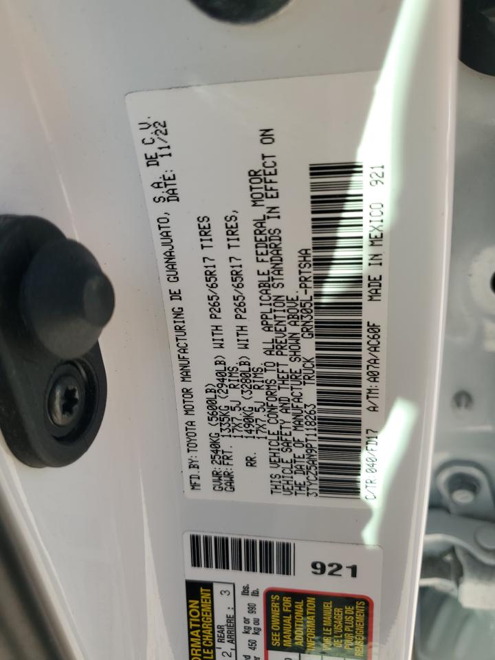 2023 TOYOTA TACOMA DOUBLE CAB VIN:3TYCZ5AN9PT118263