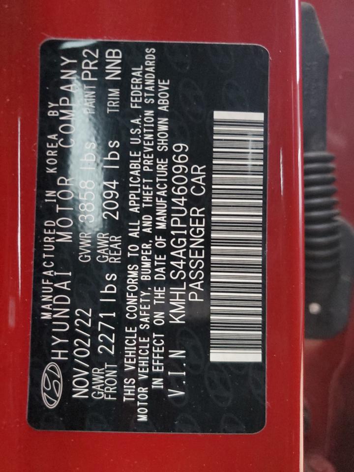 2023 HYUNDAI ELANTRA SEL VIN:KMHLS4AG1PU460969