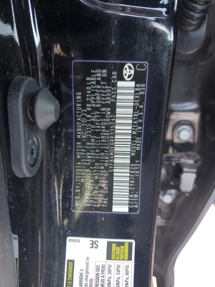 2024 TOYOTA COROLLA LE VIN:5YFB4MDE6RP115747