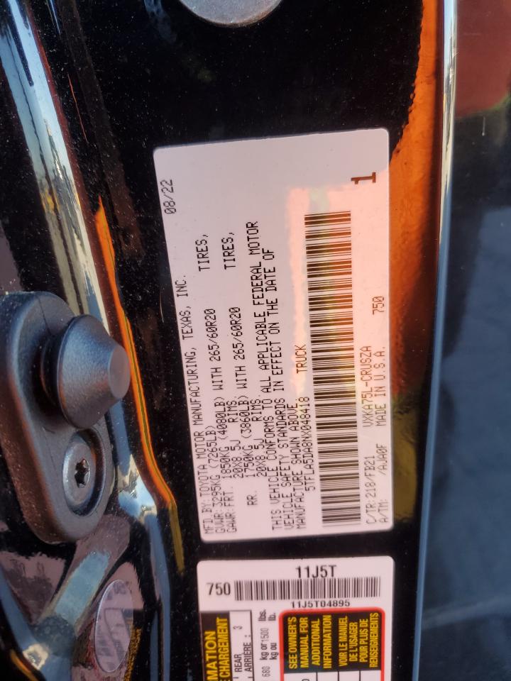 2022 TOYOTA TUNDRA DOUBLE CAB SR VIN:5TFLA5DA8NX048418