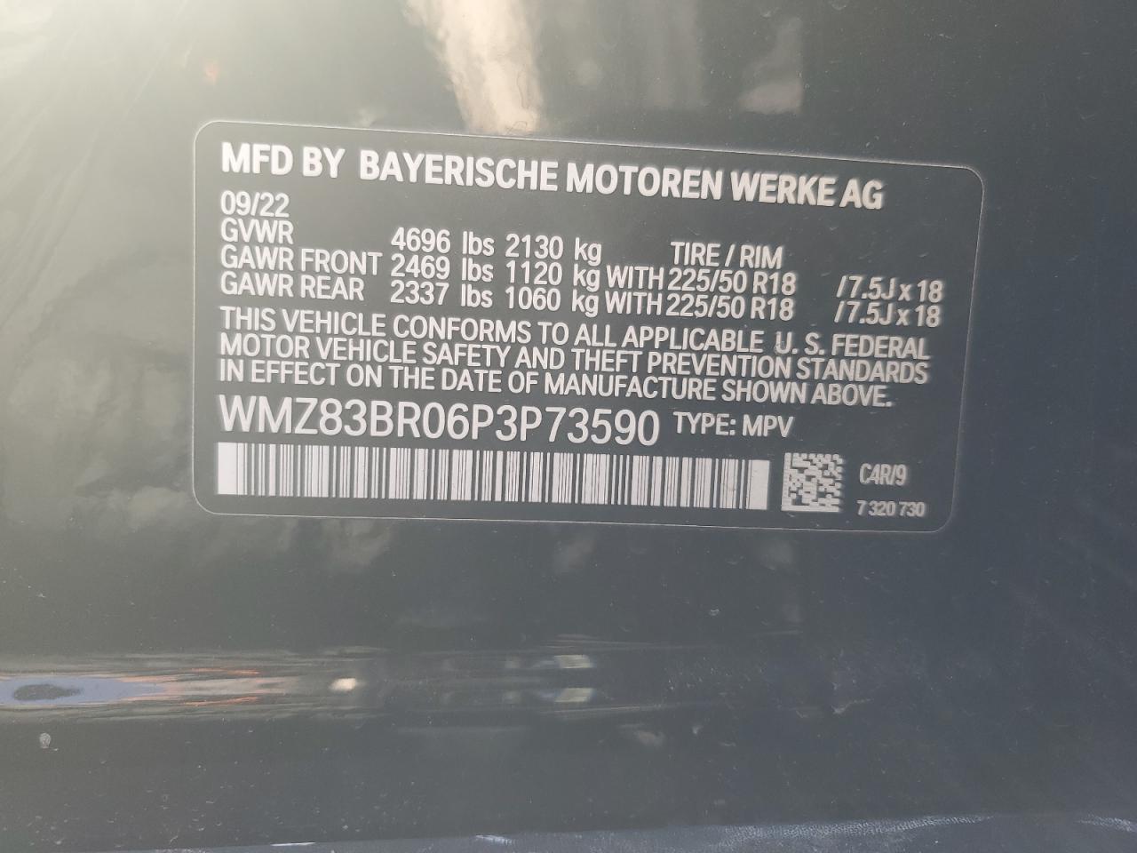 2023 MINI COOPER S COUNTRYMAN ALL4 VIN:WMZ83BR06P3P73590