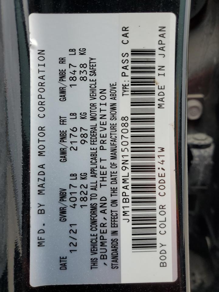 2022 MAZDA 3 PREMIUM - MANUAL VIN:JM1BPAML9N1507088