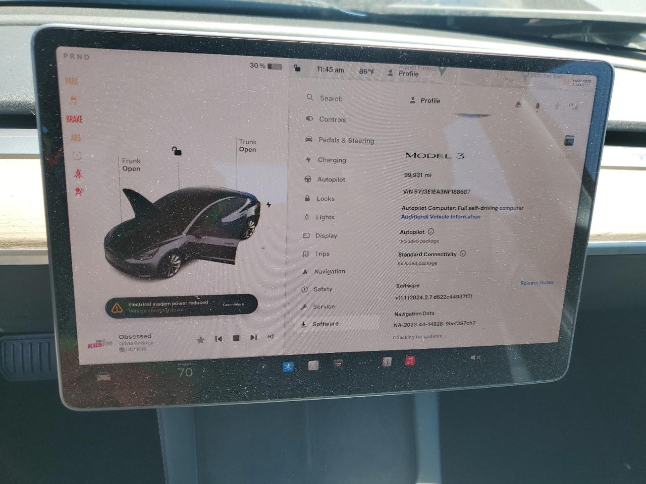 2022 TESLA MODEL 3  VIN:5YJ3E1EA3NF188687