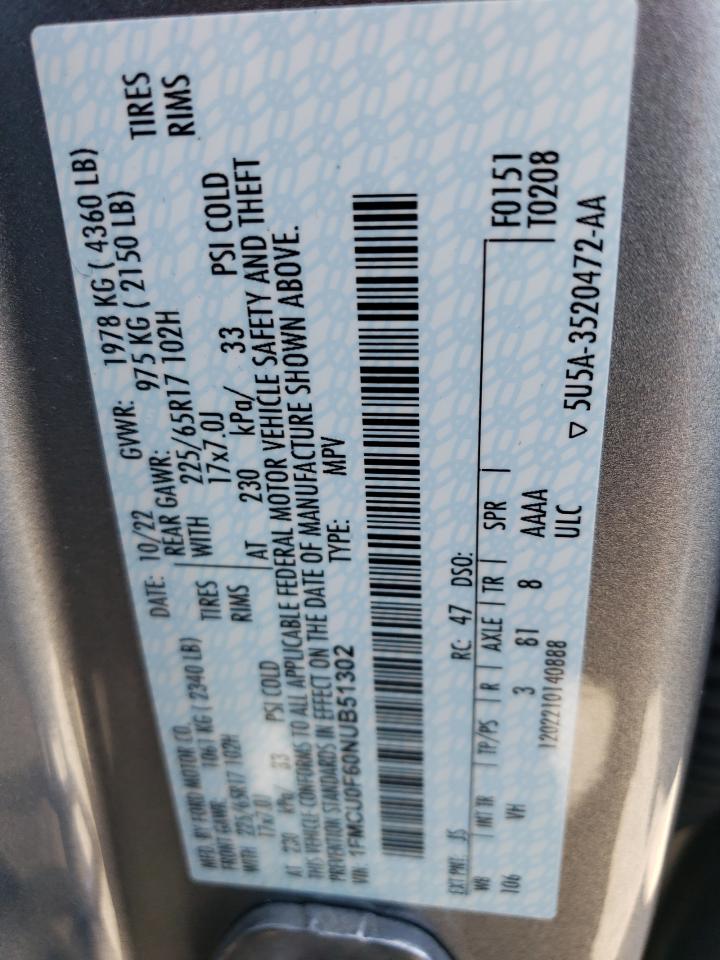 2022 FORD ESCAPE S VIN:1FMCU0F60NUB51302
