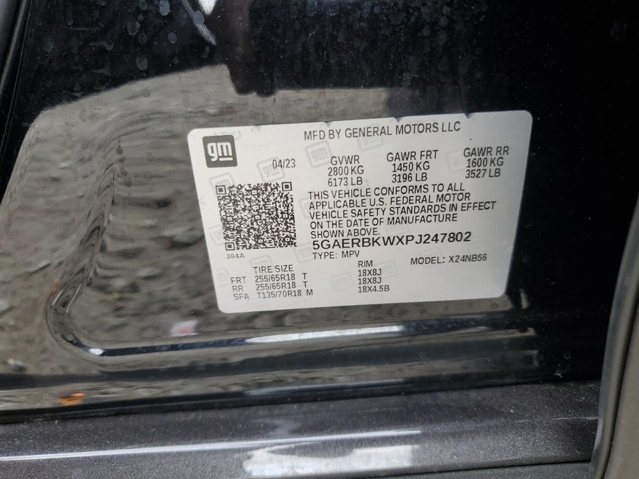 2023 BUICK ENCLAVE ESSENCE VIN:5GAERBKWXPJ247802