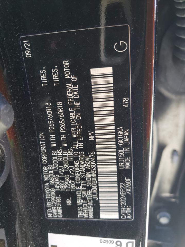 2022 LEXUS GX 460 VIN:JTJKM7BX4N5309476