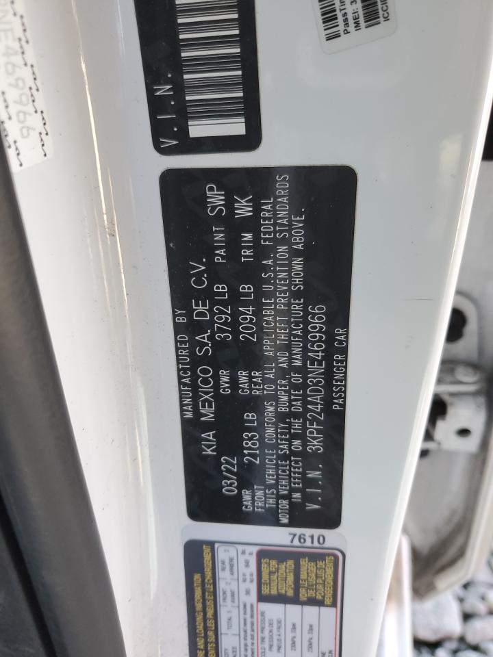 2022 KIA FORTE FE VIN:1N4AL2EP9BC134705
