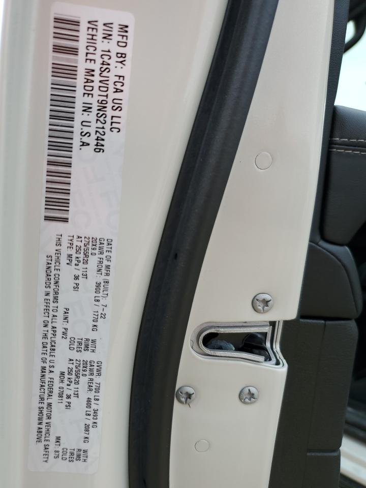 2022 JEEP WAGONEER SERIES III VIN:1C4SJVDT9NS212446