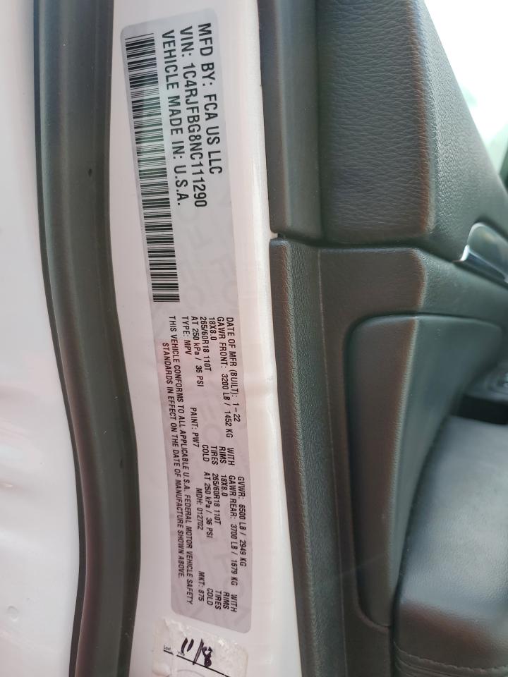 2022 JEEP GRAND CHEROKEE LIMITED VIN:1C4RJFBG8NC111290