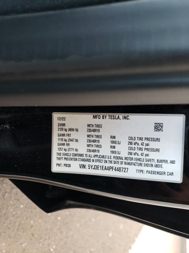 2023 TESLA MODEL 3  VIN:5YJ3E1EA4PF448727