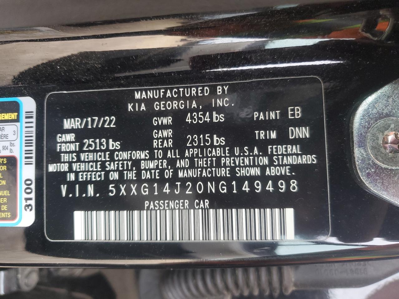 2022 KIA K5 LXS VIN:2T2HA31U56C088525