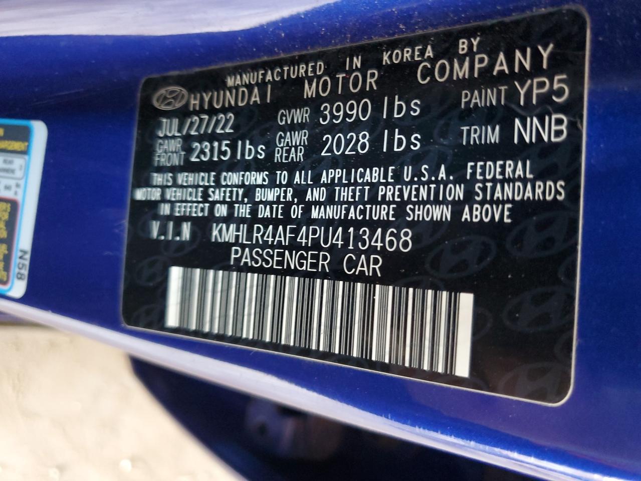 2023 HYUNDAI ELANTRA N LINE VIN:KMHLR4AF4PU413468