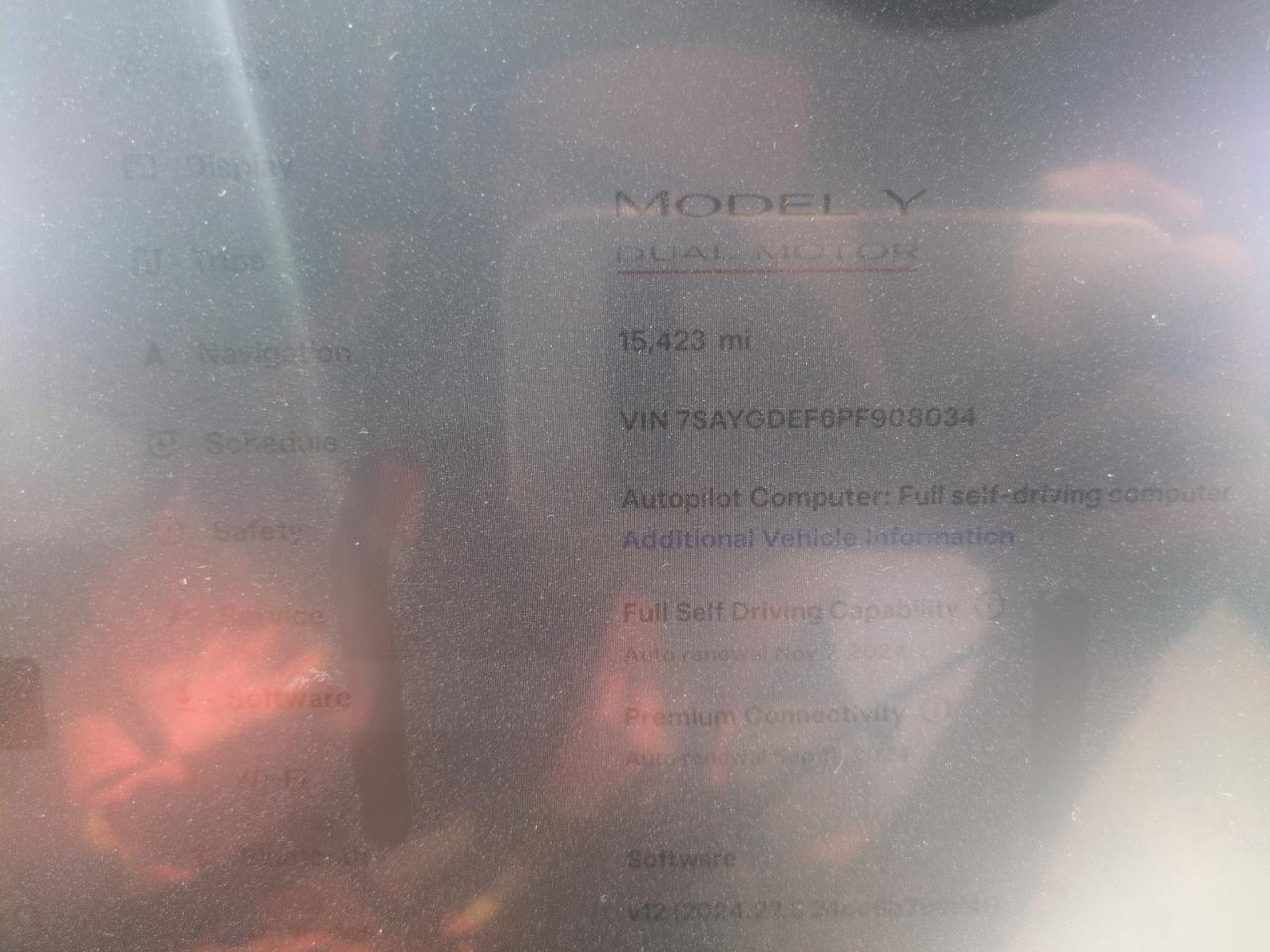 2023 TESLA MODEL Y  VIN:7SAYGDEF6PF908034