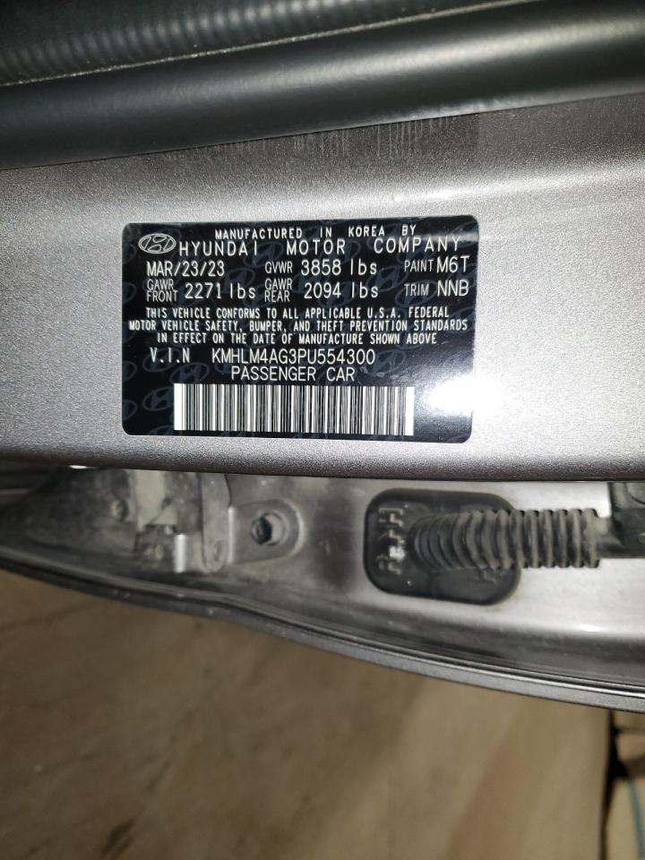 2023 HYUNDAI ELANTRA SEL VIN:KMHLM4AG3PU554300