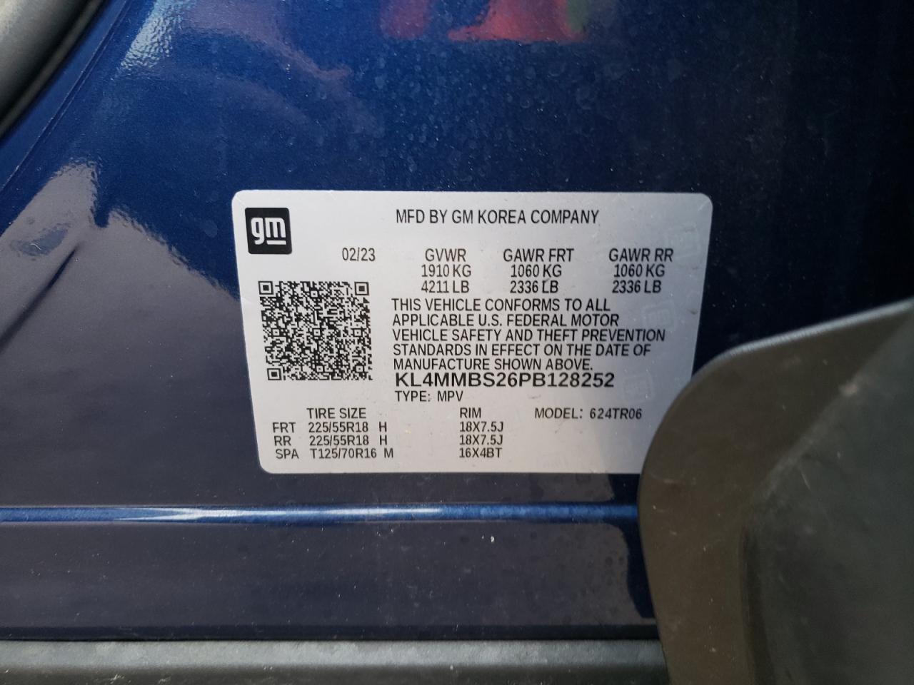 2023 BUICK ENCORE GX PREFERRED VIN:KL4MMBS26PB128252