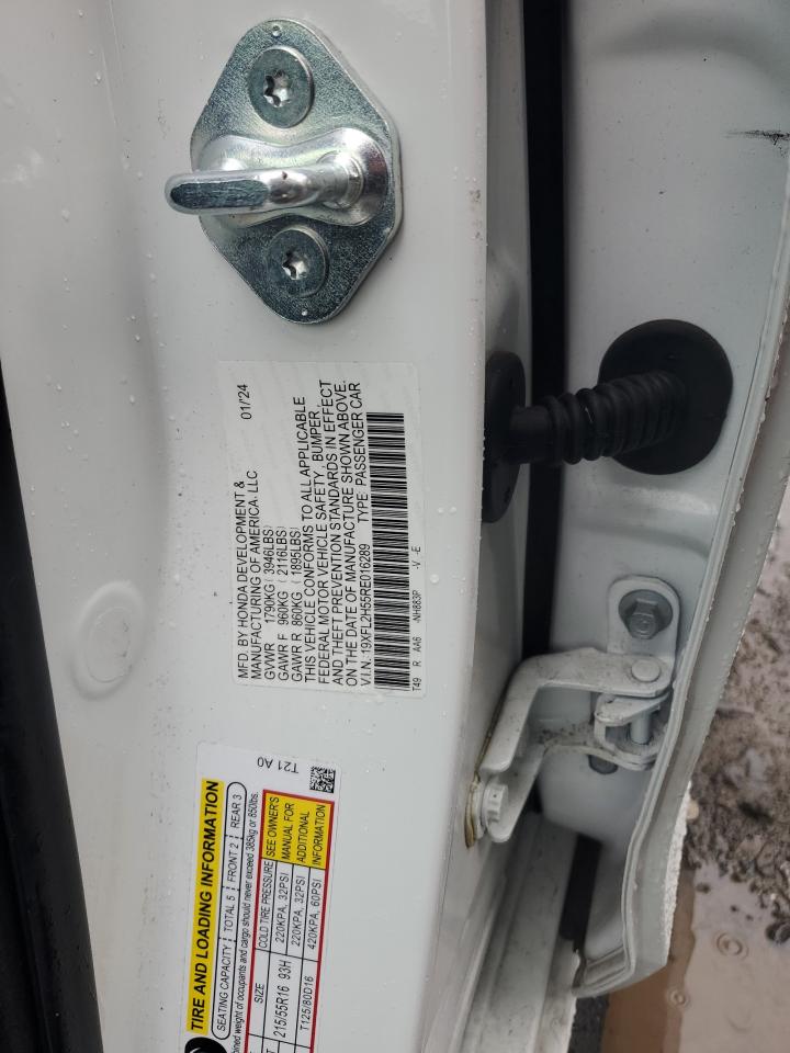 2024 HONDA CIVIC LX VIN:19XFL2H55RE016289