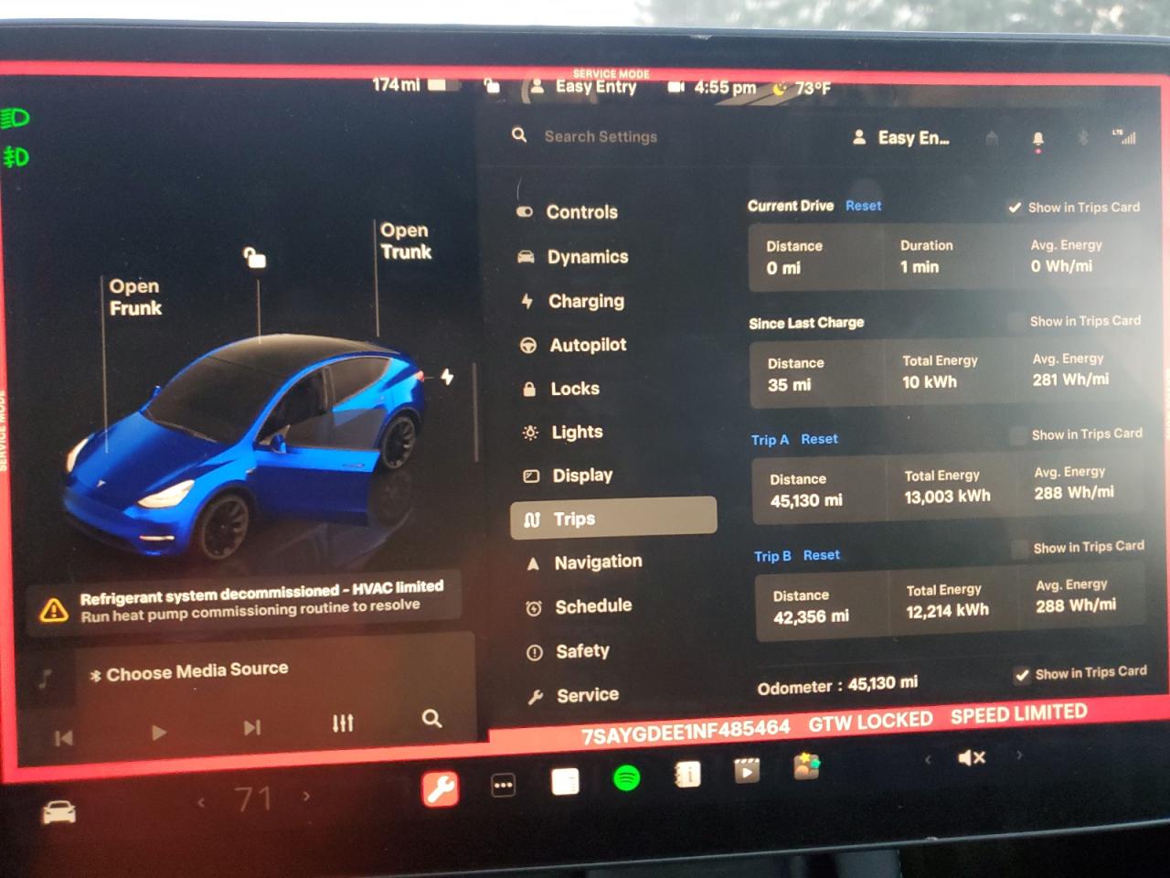 2022 TESLA MODEL Y  VIN:7SAYGDEE1NF485464