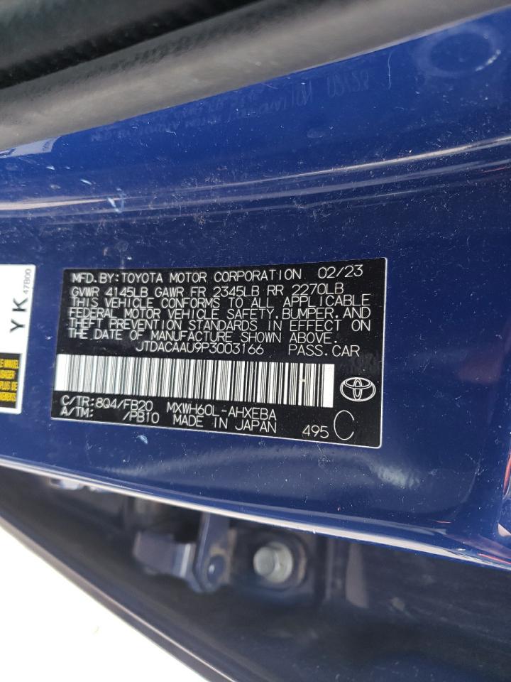 2023 TOYOTA PRIUS LE VIN:JTDACAAU9P3003166