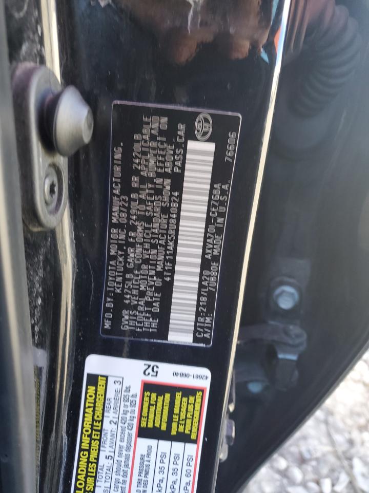 2024 TOYOTA CAMRY XLE VIN:4T1F11AK5RU840824