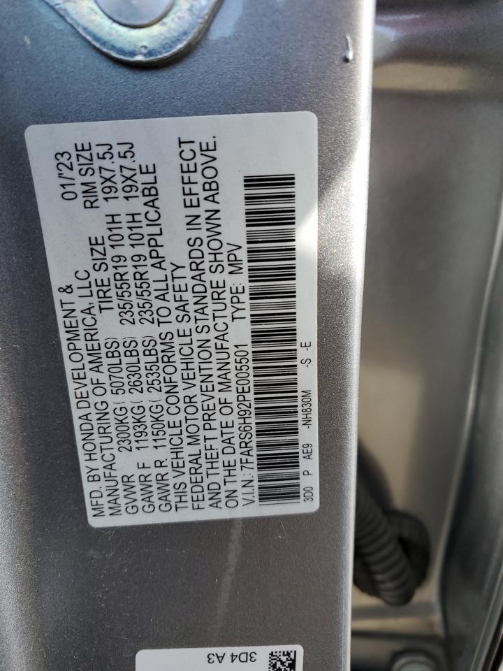 2023 HONDA CR-V SPORT TOURING VIN:7FARS6H92PE005501