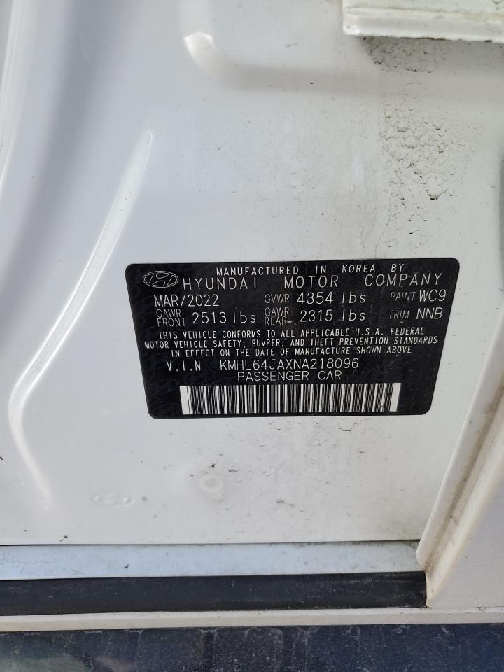 2022 HYUNDAI SONATA SEL VIN:KMHL64JAXNA218096