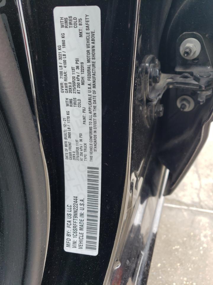 2022 RAM 1500 BIG HORN/LONE STAR VIN:1C6SRFFT9NN222444