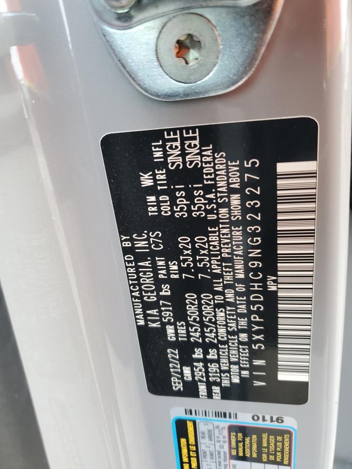 2022 KIA TELLURIDE SX VIN:5XYP5DHC9NG323275
