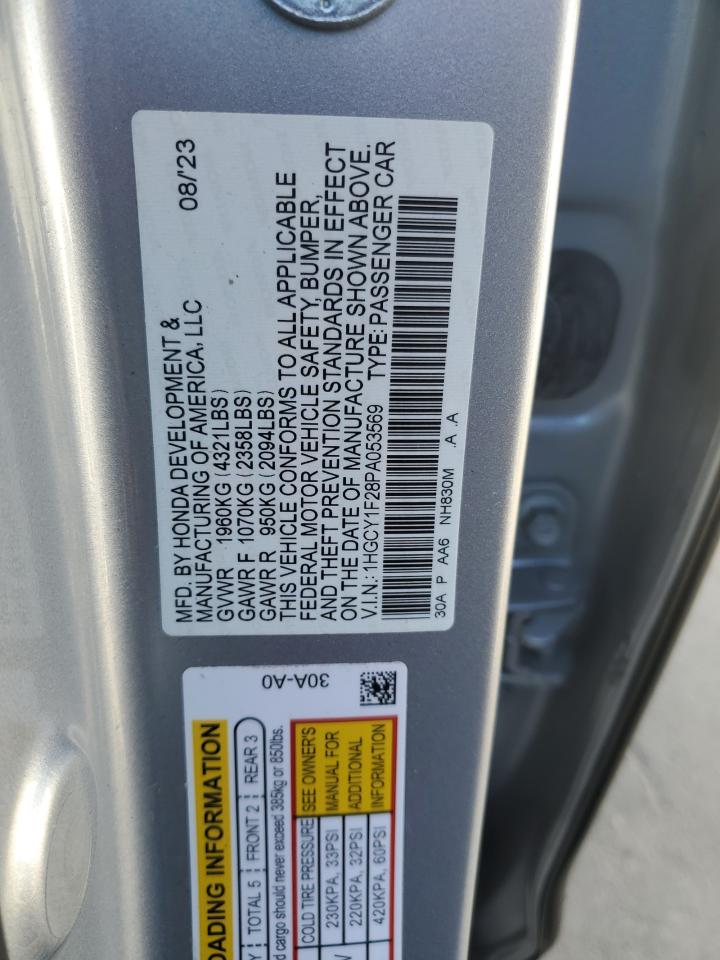 2023 HONDA ACCORD LX VIN:1HGCY1F28PA053569