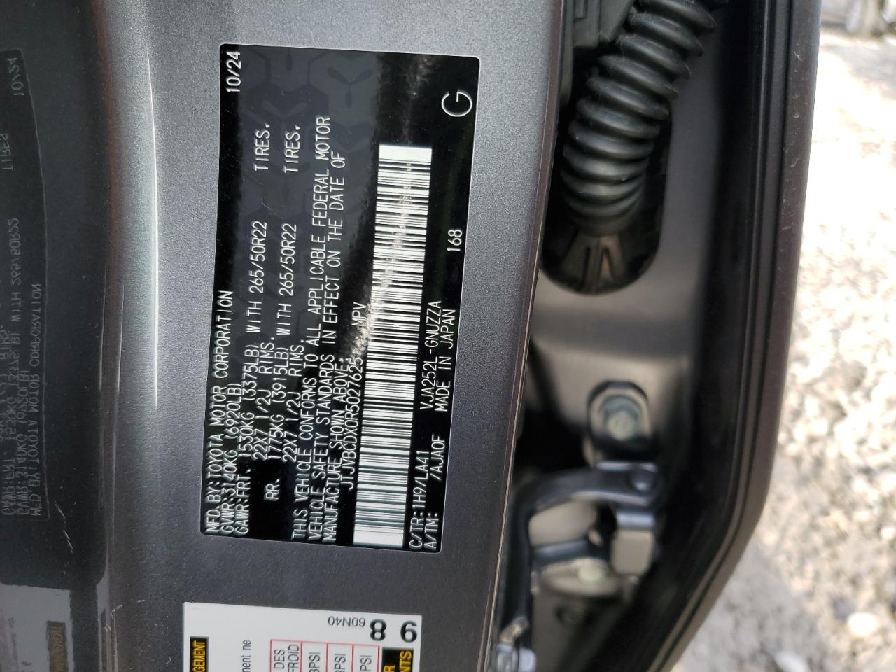 2024 LEXUS GX 550 LUXURY VIN:JTJVBCDX0R5027625