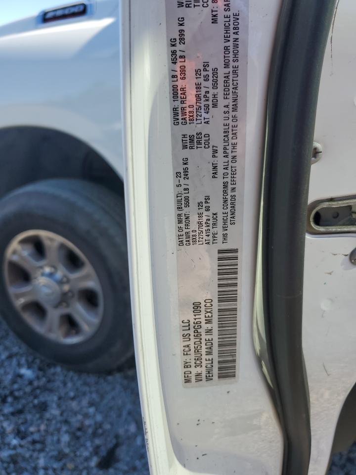 2023 RAM 2500 BIG HORN VIN:3C6UR5DJ6PG611090