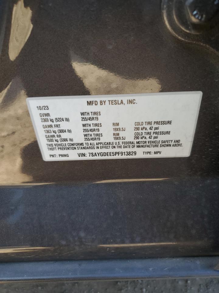 2023 TESLA MODEL Y  VIN:7SAYGDEE5PF913829