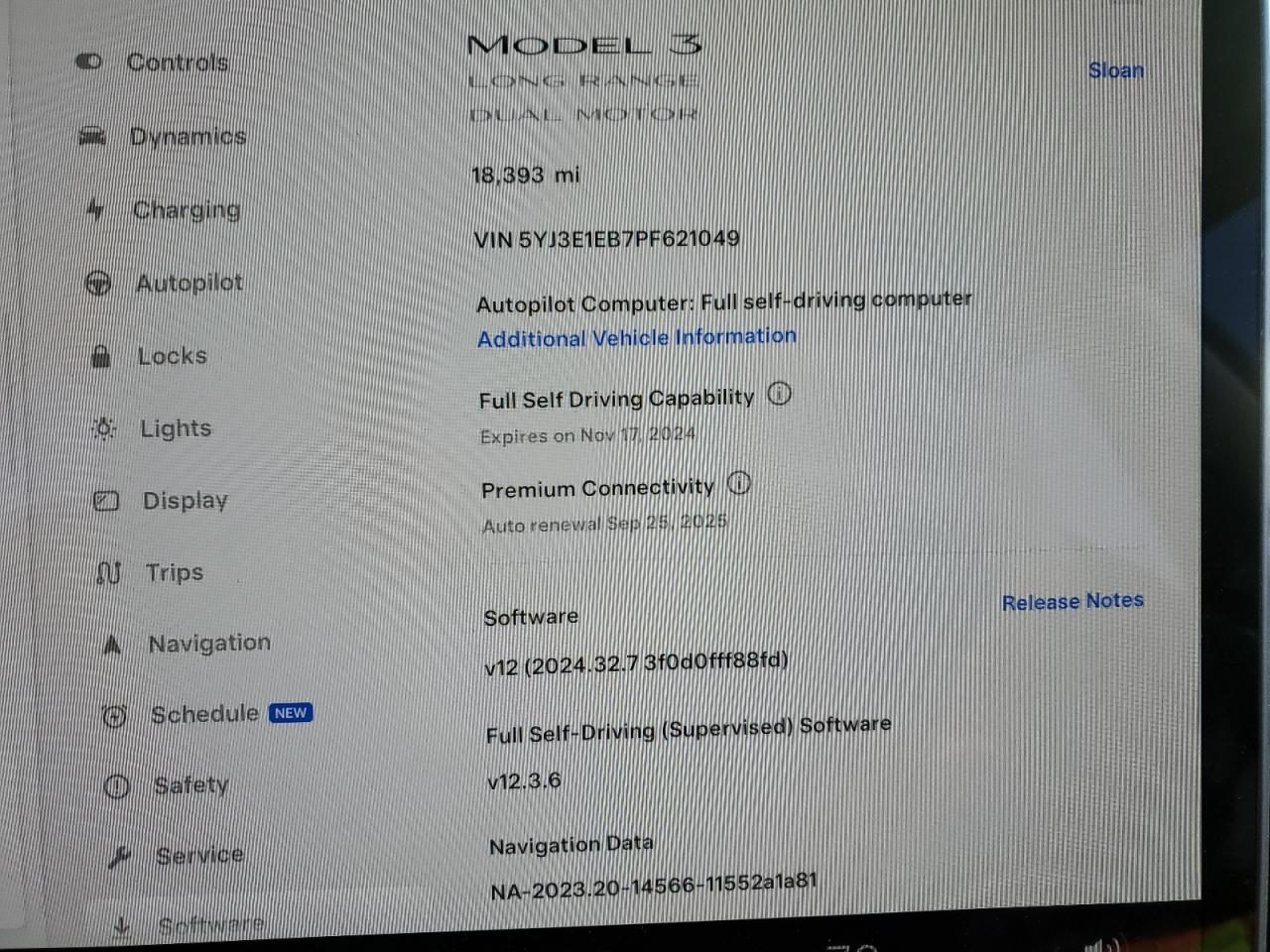 2023 TESLA MODEL 3  VIN:5YJ3E1EB7PF621049