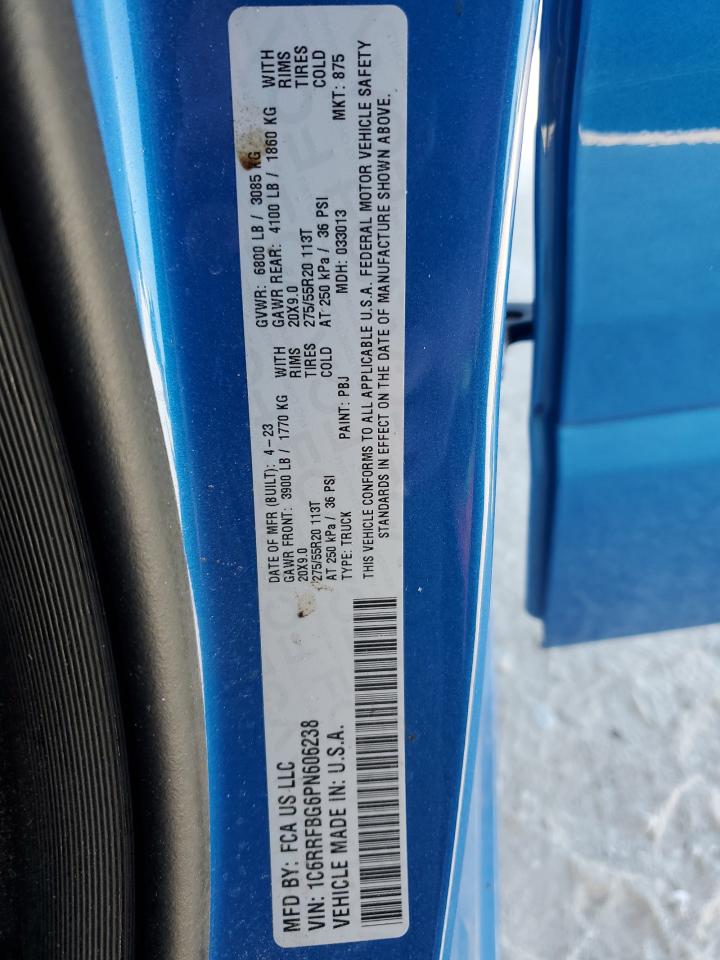 2023 RAM 1500 BIG HORN/LONE STAR VIN:1C6RRFBG6PN606238